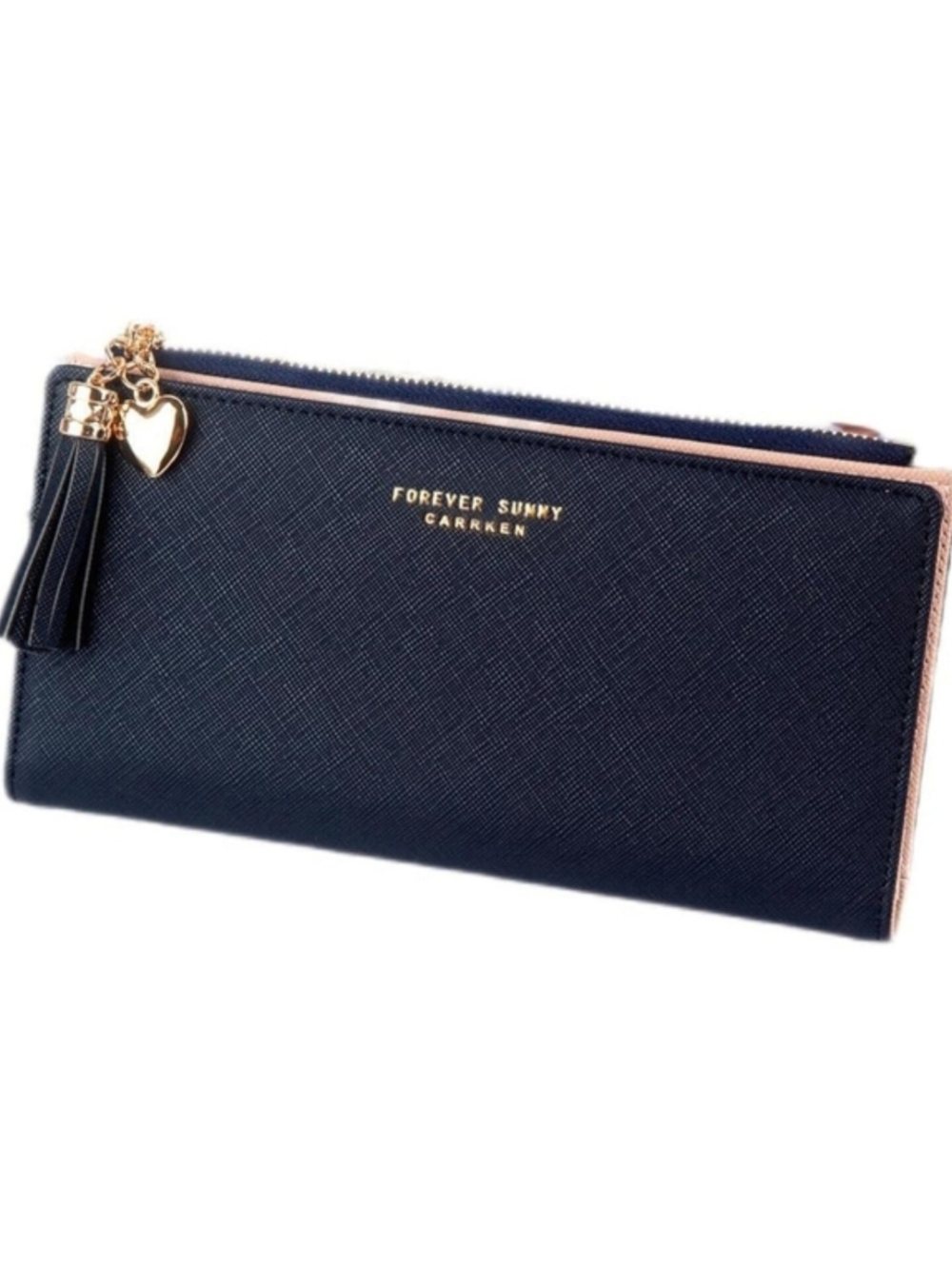 NEW Vegan Leather Women's Navy Wallet Clutch
